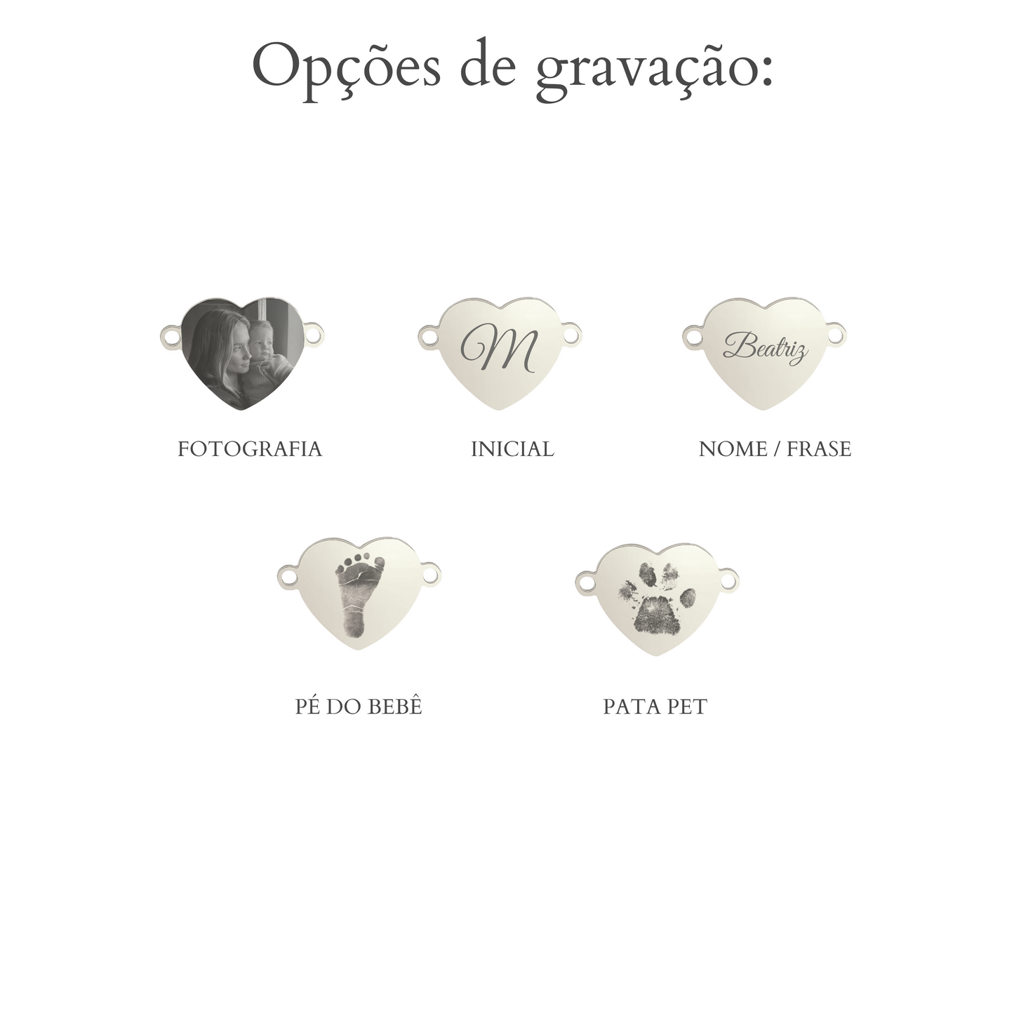 Pulseira Coração Personalizável