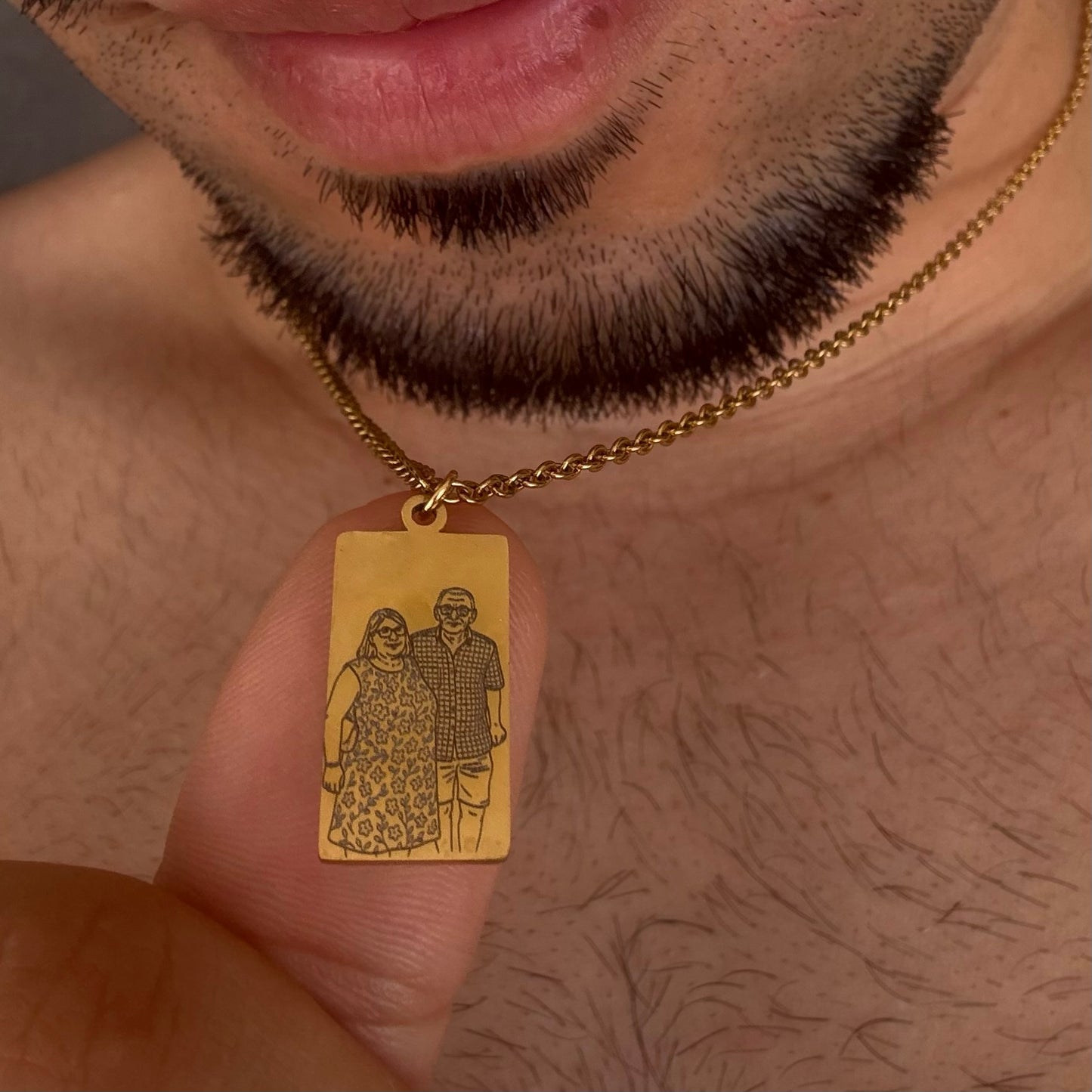 Colar Medalha Retangular Personalizável