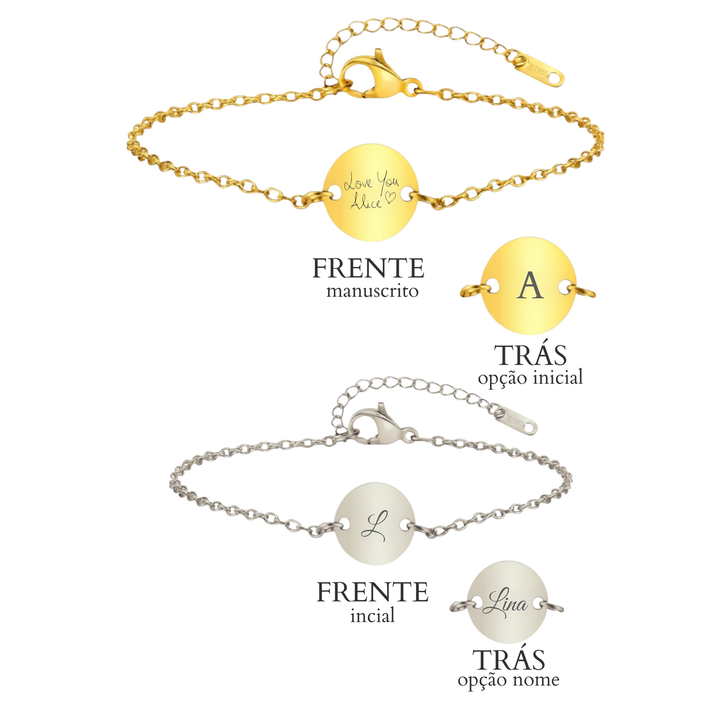 Pulseira Medalha Mini Personalizável