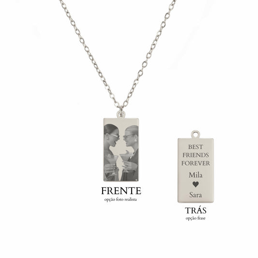 Colar Medalha Retangular Personalizável