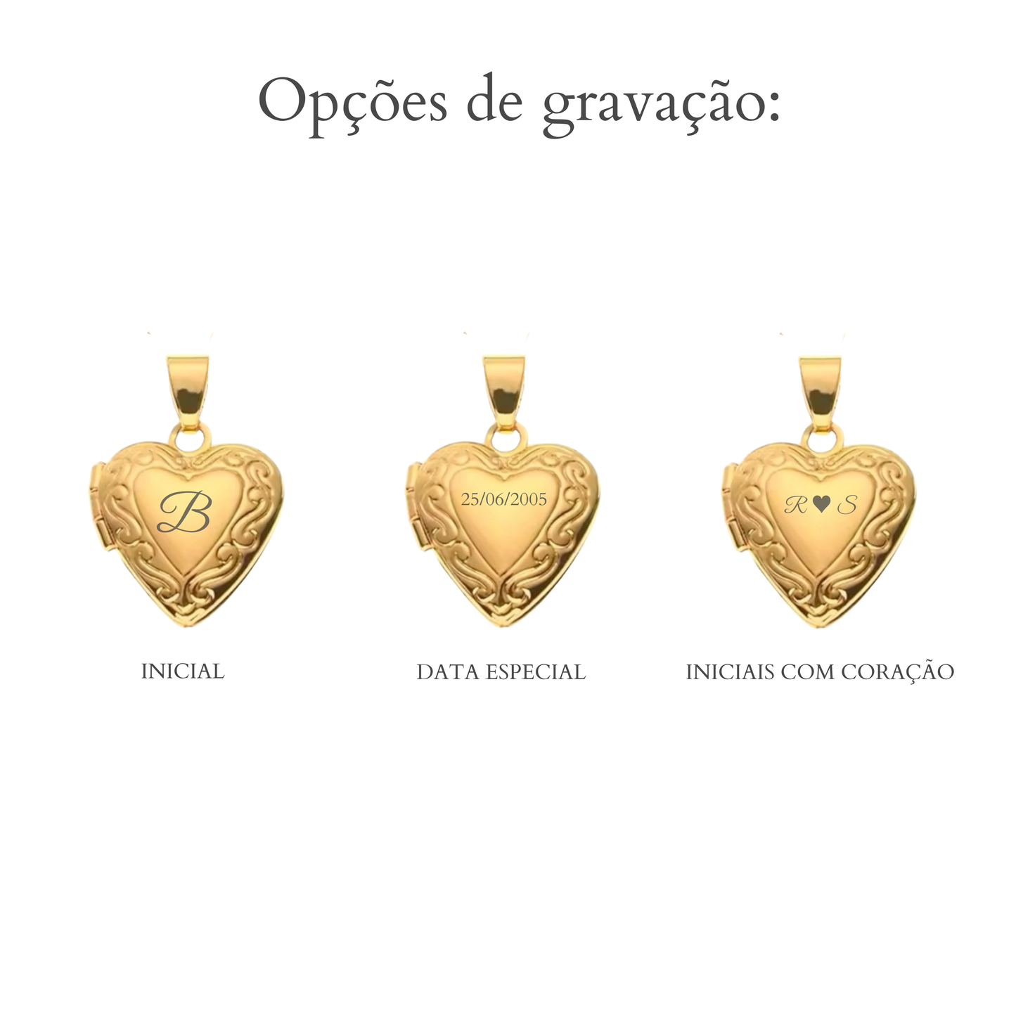 Relicário Coração Personalizável