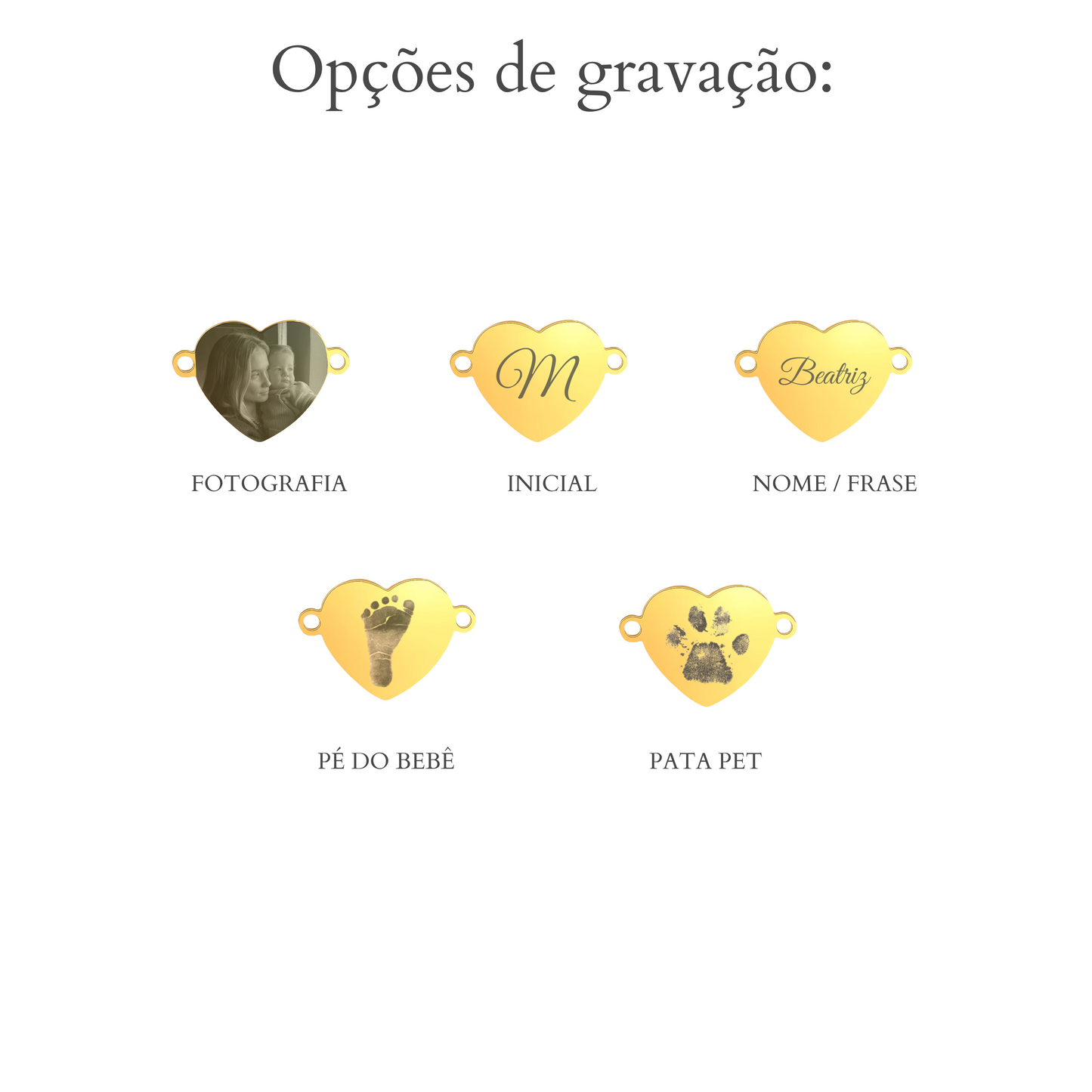 Pulseira Coração Personalizável