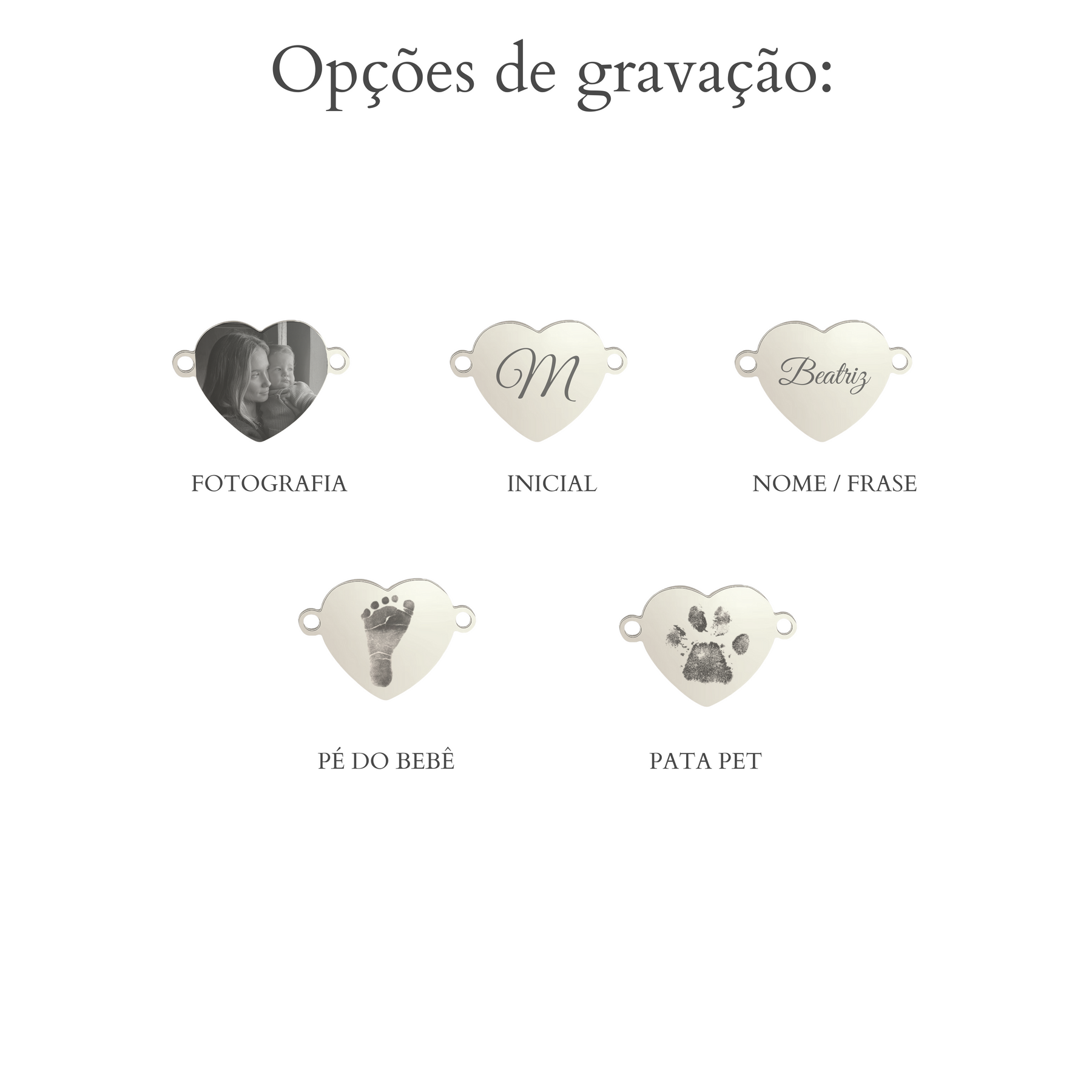 Pulseira Coração Personalizável