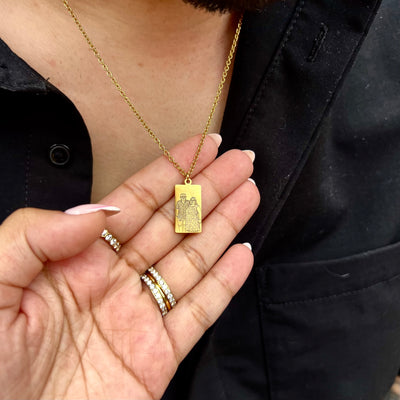 Colar Medalha Retangular Personalizável