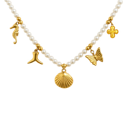Colar Charm Pérolas