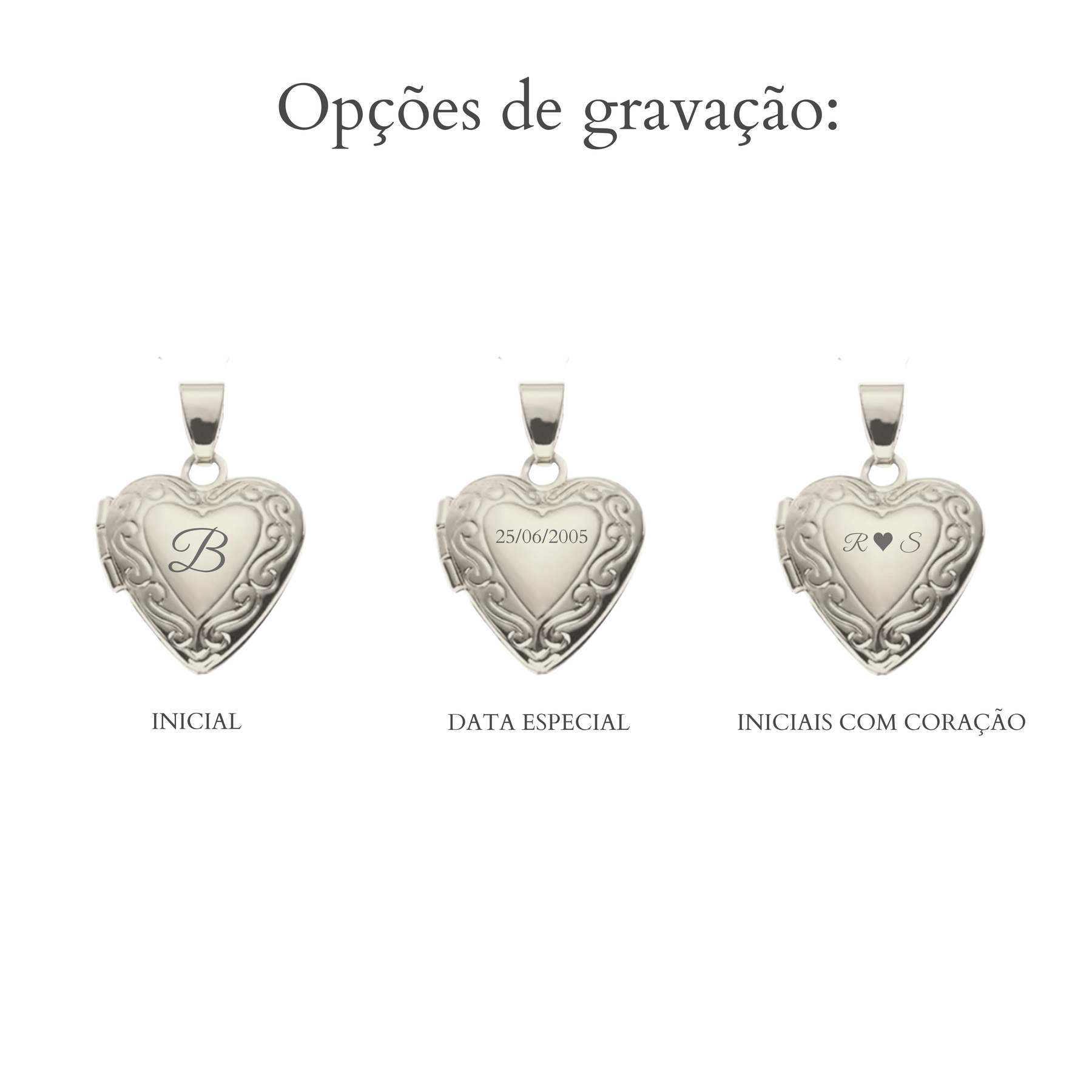 Relicário Coração Personalizável