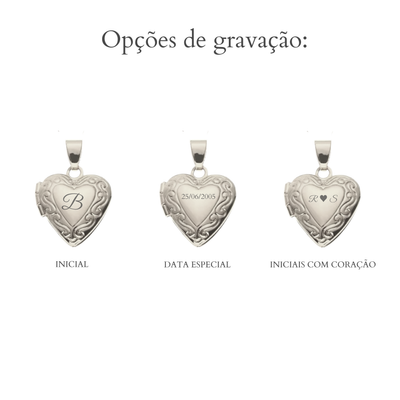 Relicário Coração Personalizável