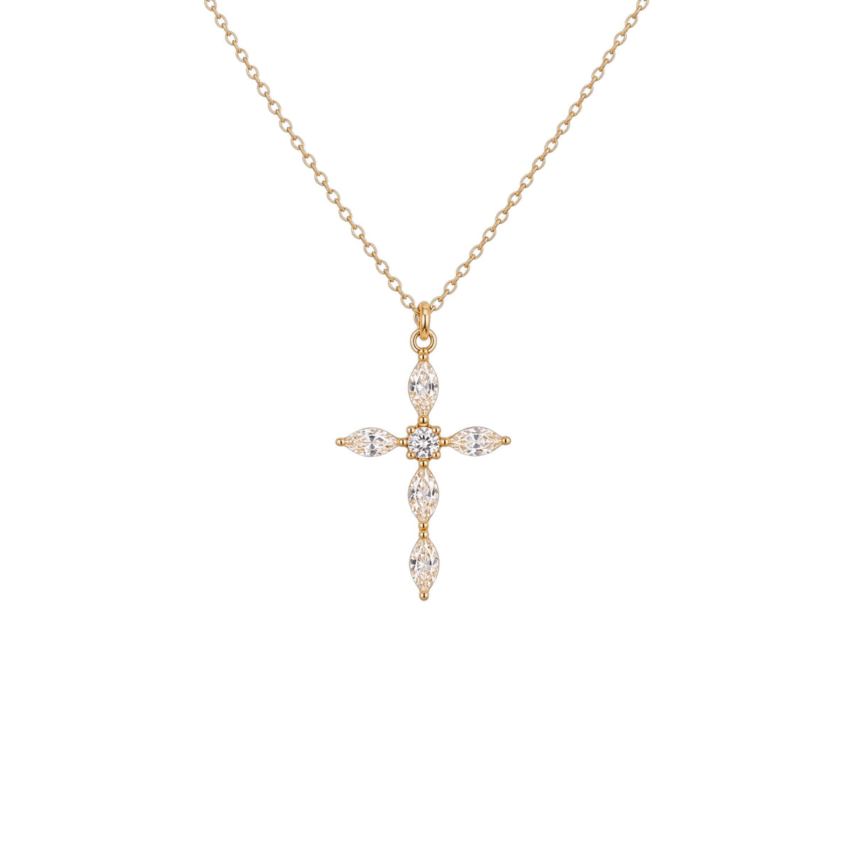 Colar Marquise Cross