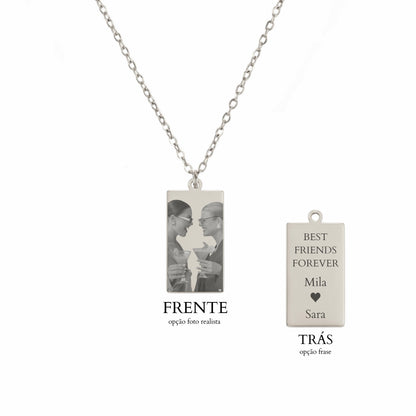 Colar Medalha Retangular Personalizável
