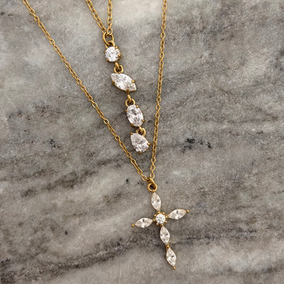 Colar Marquise Cross