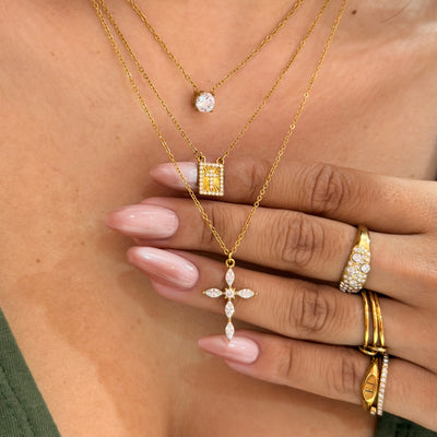 Colar Marquise Cross