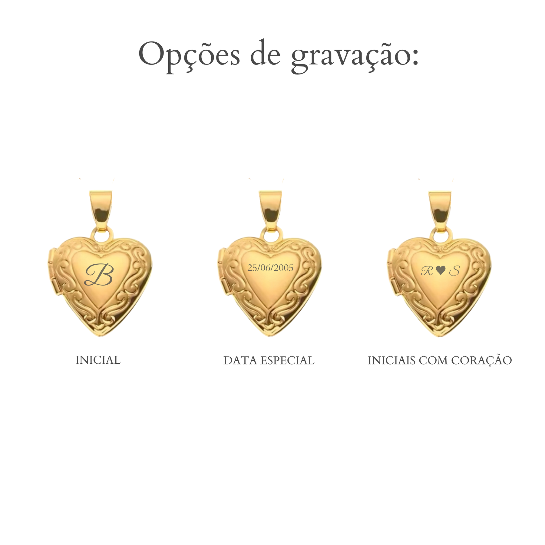 Relicário Coração Personalizável