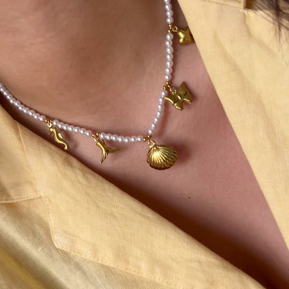 Colar Charm Pérolas